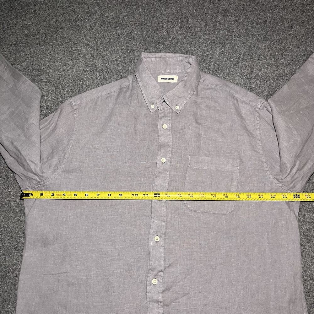 Taylor Stitch Shirt Mens 44 Linen Gray Long Sleeve Button Down Relaxed - Picture 4 of 11